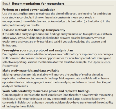 recommendations for researchers